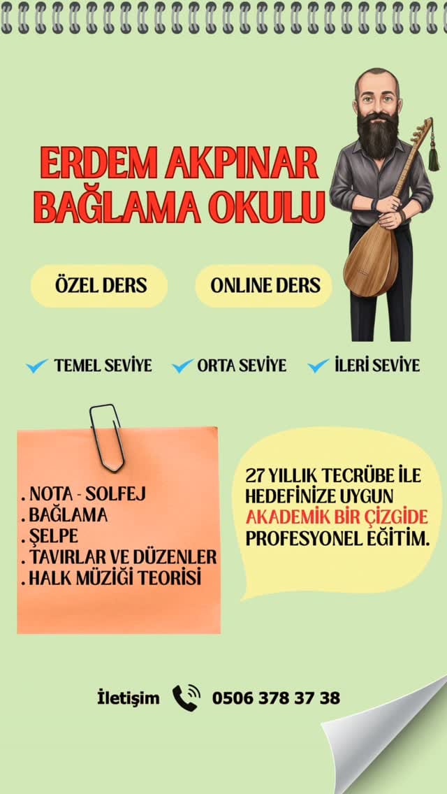 Post 4 by Erdem Akpınar / Erdem Akpınar Bağlama Okulu on Instagram (video)