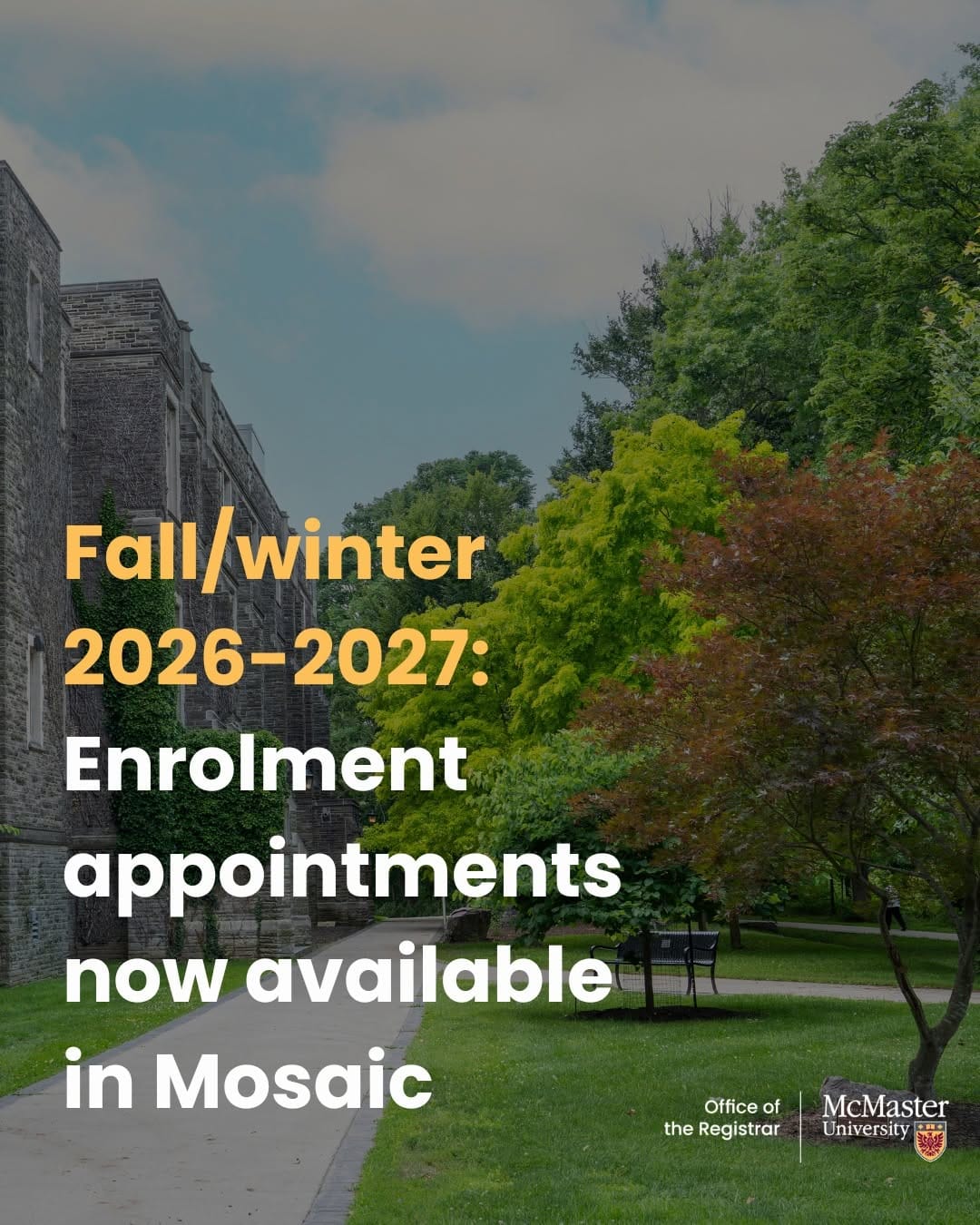 Post 6 by McMaster Registrar’s Office (RO) Student Services on Instagram (image)