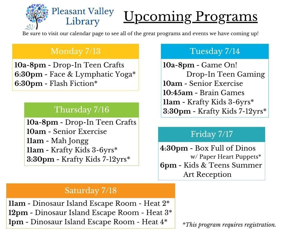 Post 6 by Pleasant Valley Library on Instagram (image)