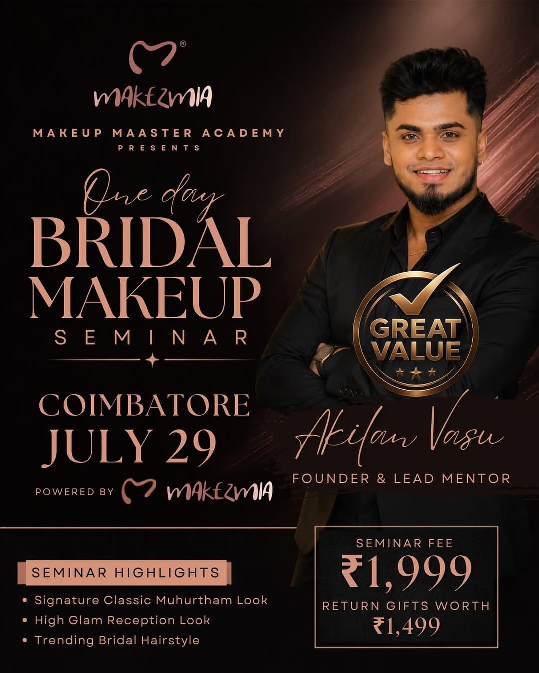 Post 3 by MAKEUP MAASTER AKILAN VASU on Instagram (image)