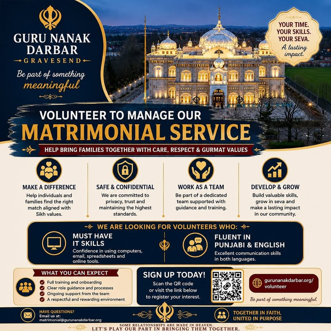 Post 7 by Guru Nanak Darbar Gurdwara on Instagram (image)