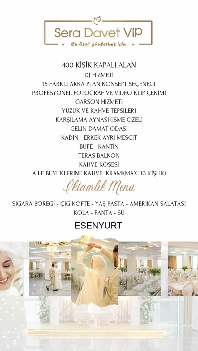 Post 8 by SERA DAVET VİP | DAVET SALONU | İSTEME EVİ on Instagram (video)