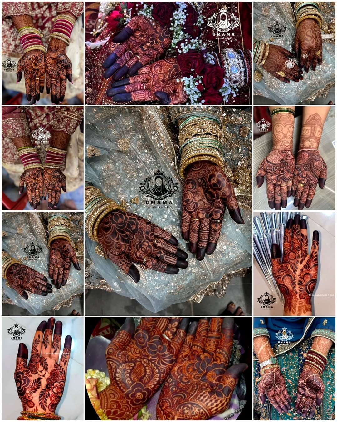 Post 8 by Umama  Rafi Khan | Mumbai | Mehndi Artist on Instagram (carousel)
