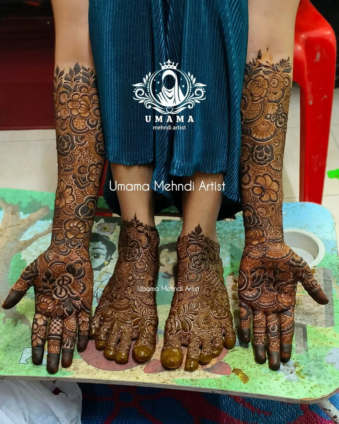 Post 9 by Umama  Rafi Khan | Mumbai | Mehndi Artist on Instagram (carousel)