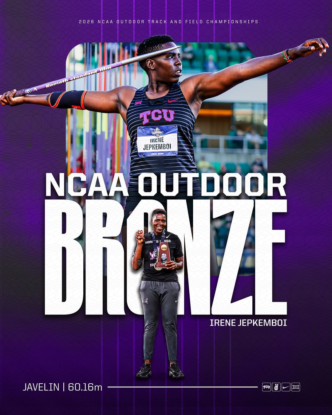 Post 9 by TCU Track & Field/XC on Instagram (carousel)