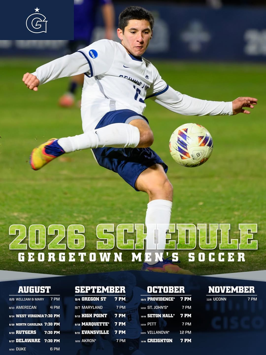 Post 1 by Georgetown Men’s Soccer on Instagram (image)