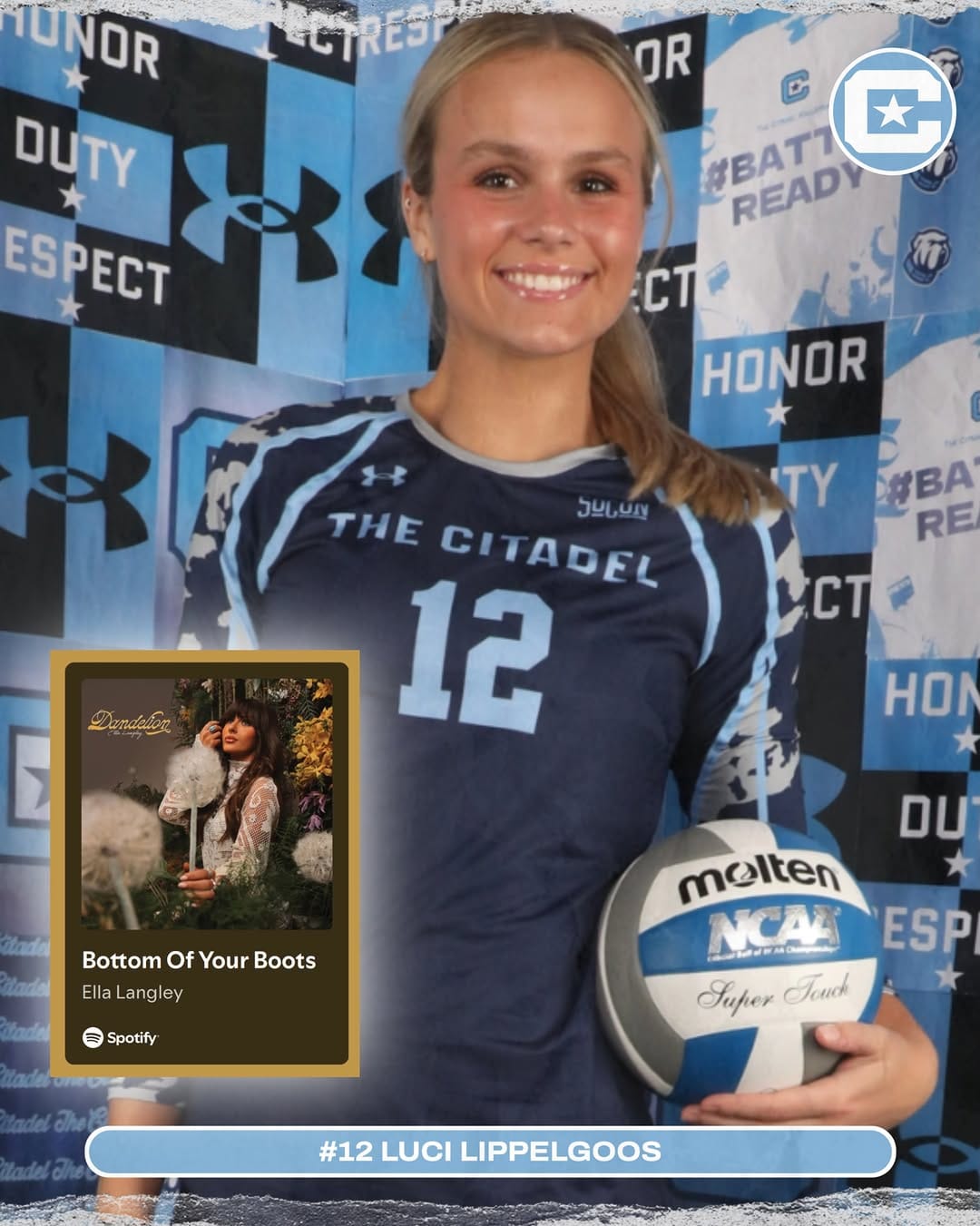 Post 3 by Citadel Volleyball on Instagram (image)