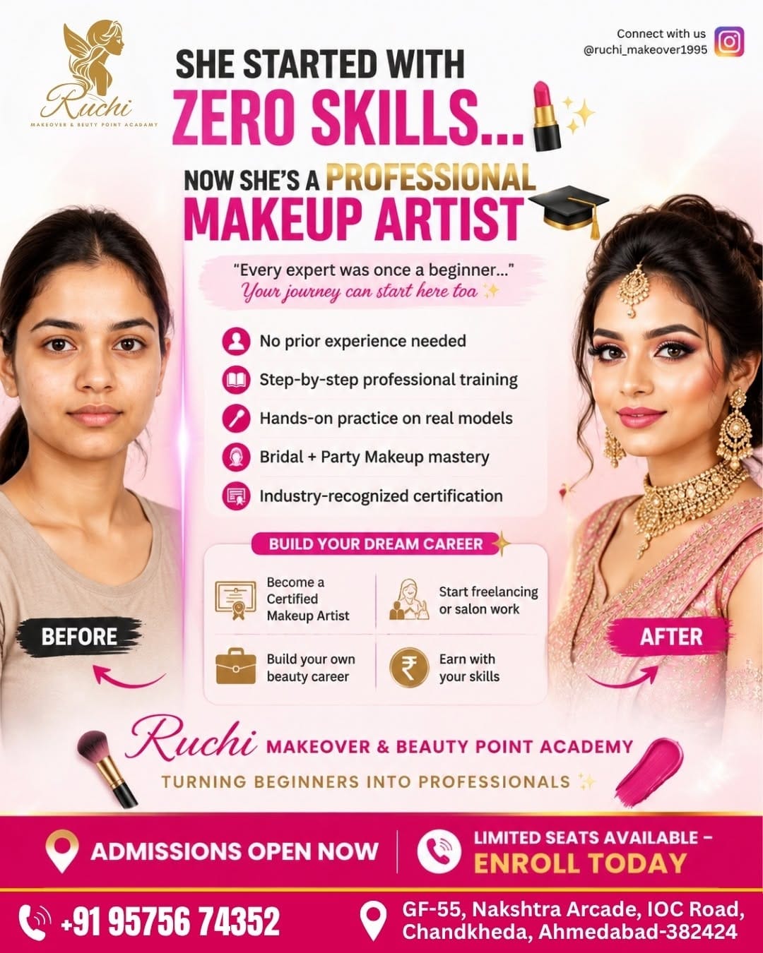 Post 2 by Ruchi Makeover Beauti Point &Academy on Instagram (image)