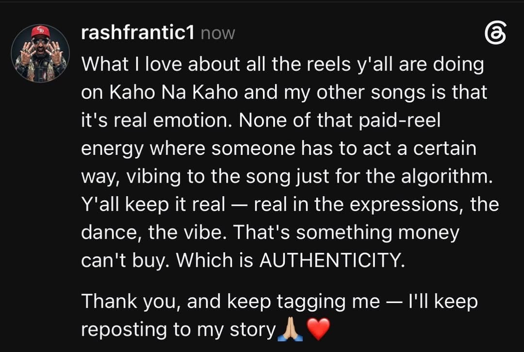 Post 6 by Rash Frantic on Instagram (image)