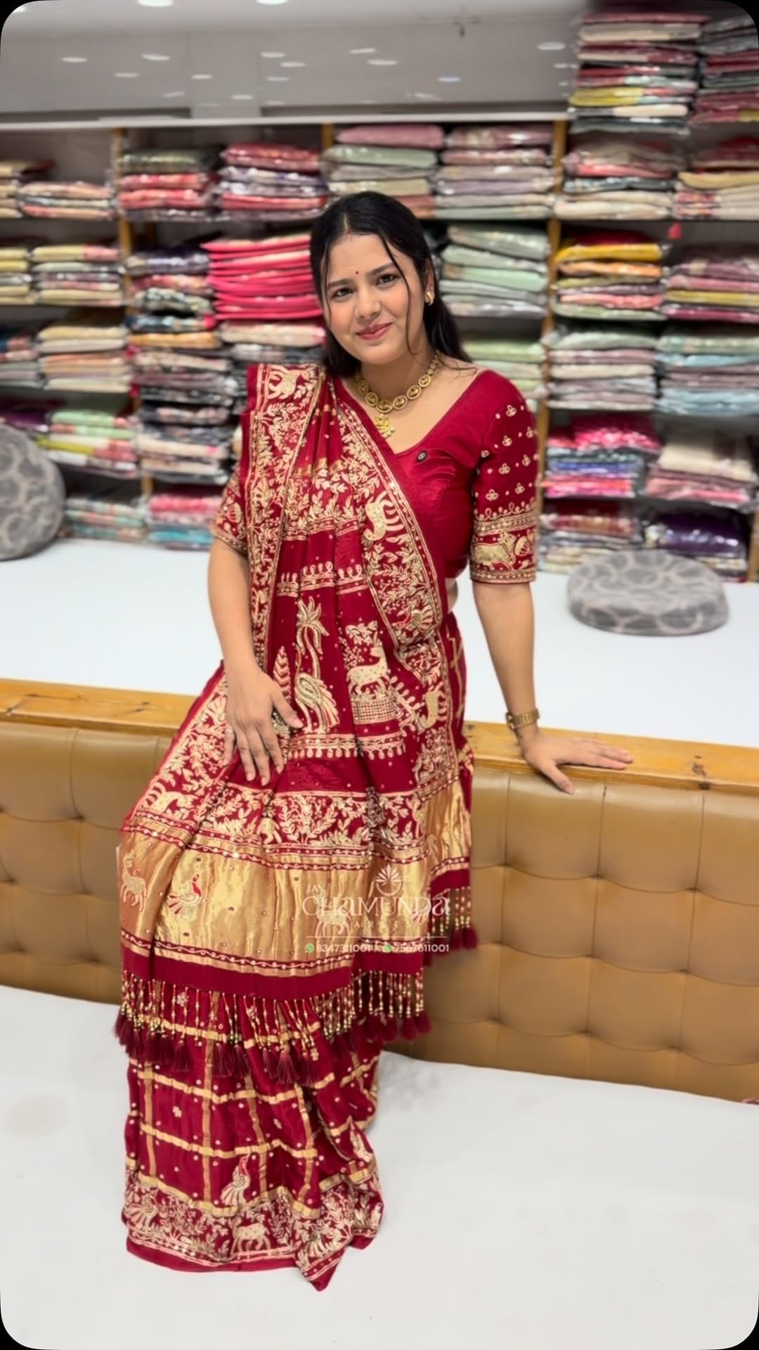 Post 1 by JAY CHAMUNDA SAREES ( Vaghela Jayesh Dineshbhai ) on Instagram (video)