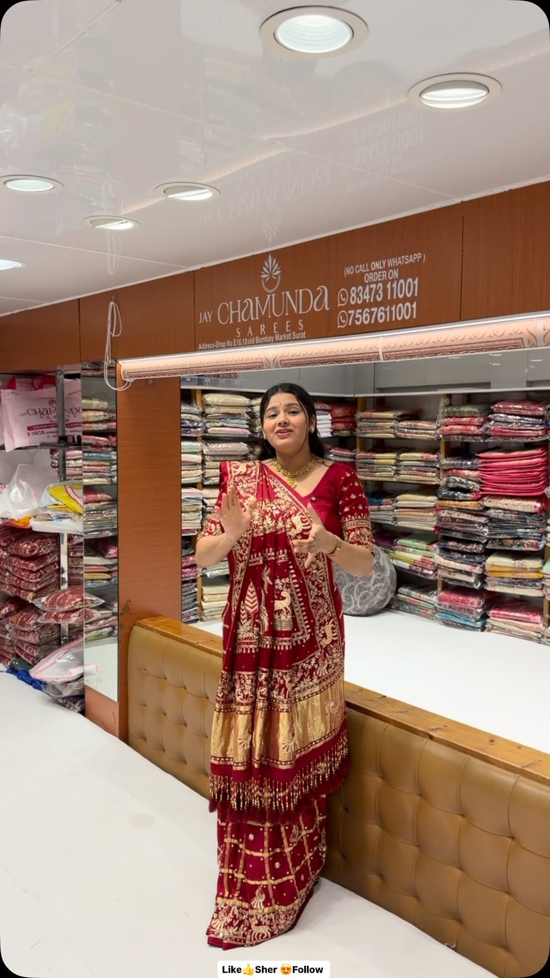 Post 5 by JAY CHAMUNDA SAREES ( Vaghela Jayesh Dineshbhai ) on Instagram (video)