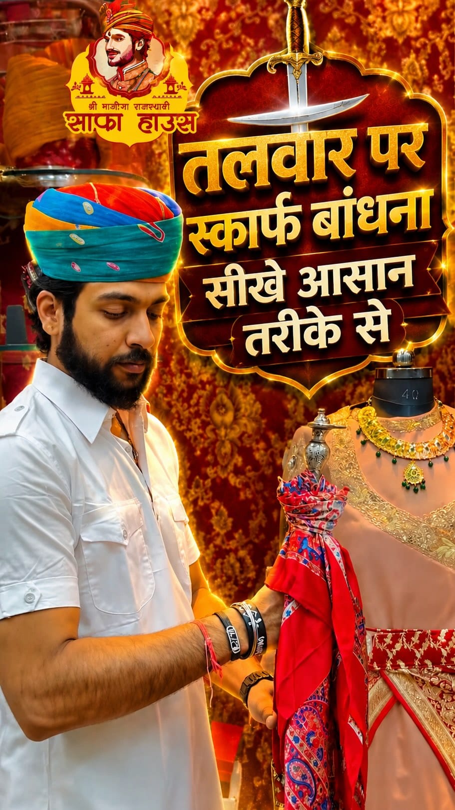 Post 3 by Shree Majisa Rajasthani Safa House on Instagram (video)