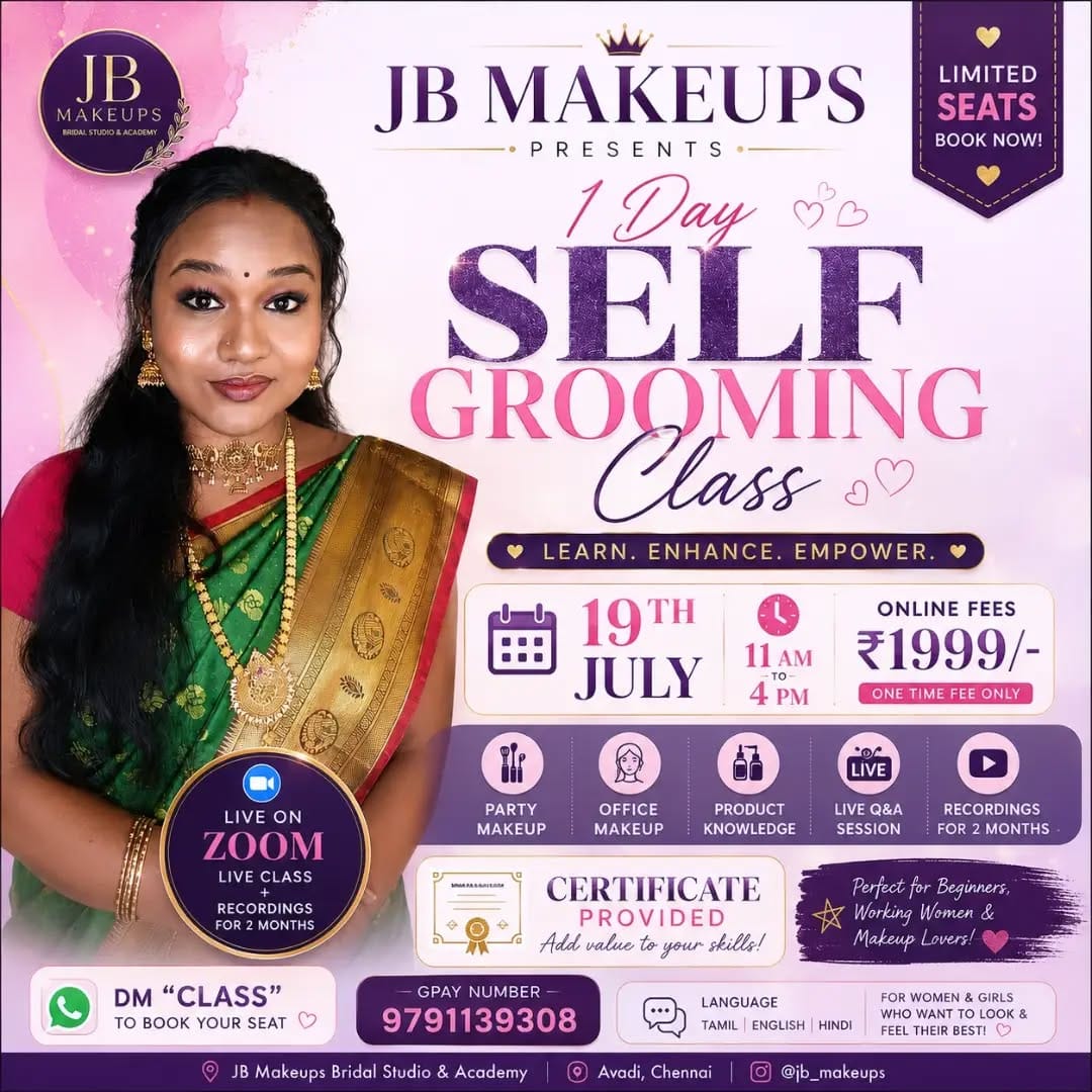 Post 2 by JB Makeups | Bridal Makeup Artist Avadi on Instagram (image)