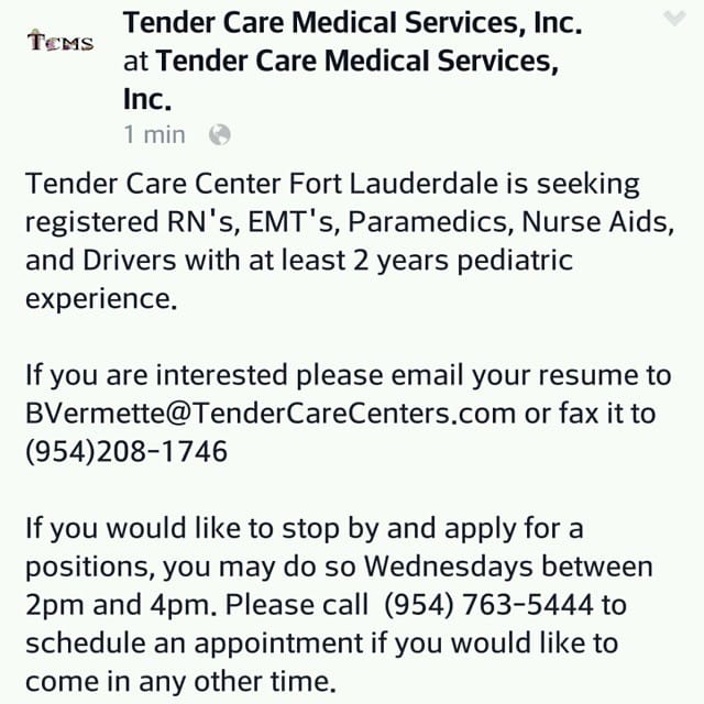 Post 6 by Tender Care Centers, Inc. on Instagram (image)